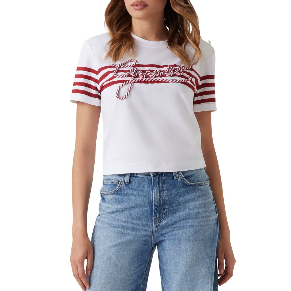 Guess Tweekleurig T-shirt met logoborduring