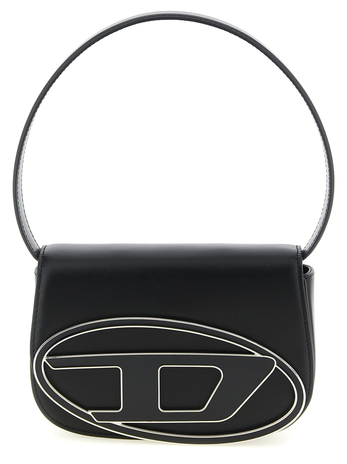 Diesel 1DR Leren schoudertas – Zwart
