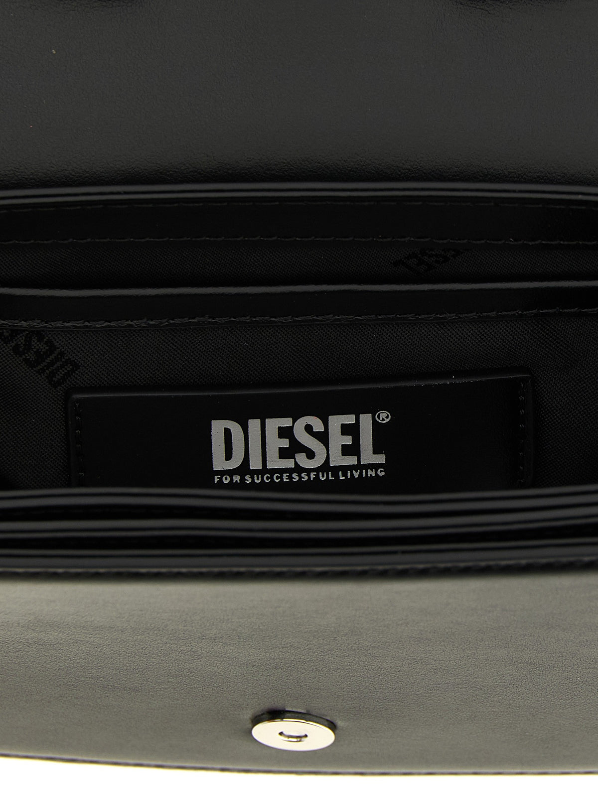 Diesel 1DR Leren schoudertas – Zwart