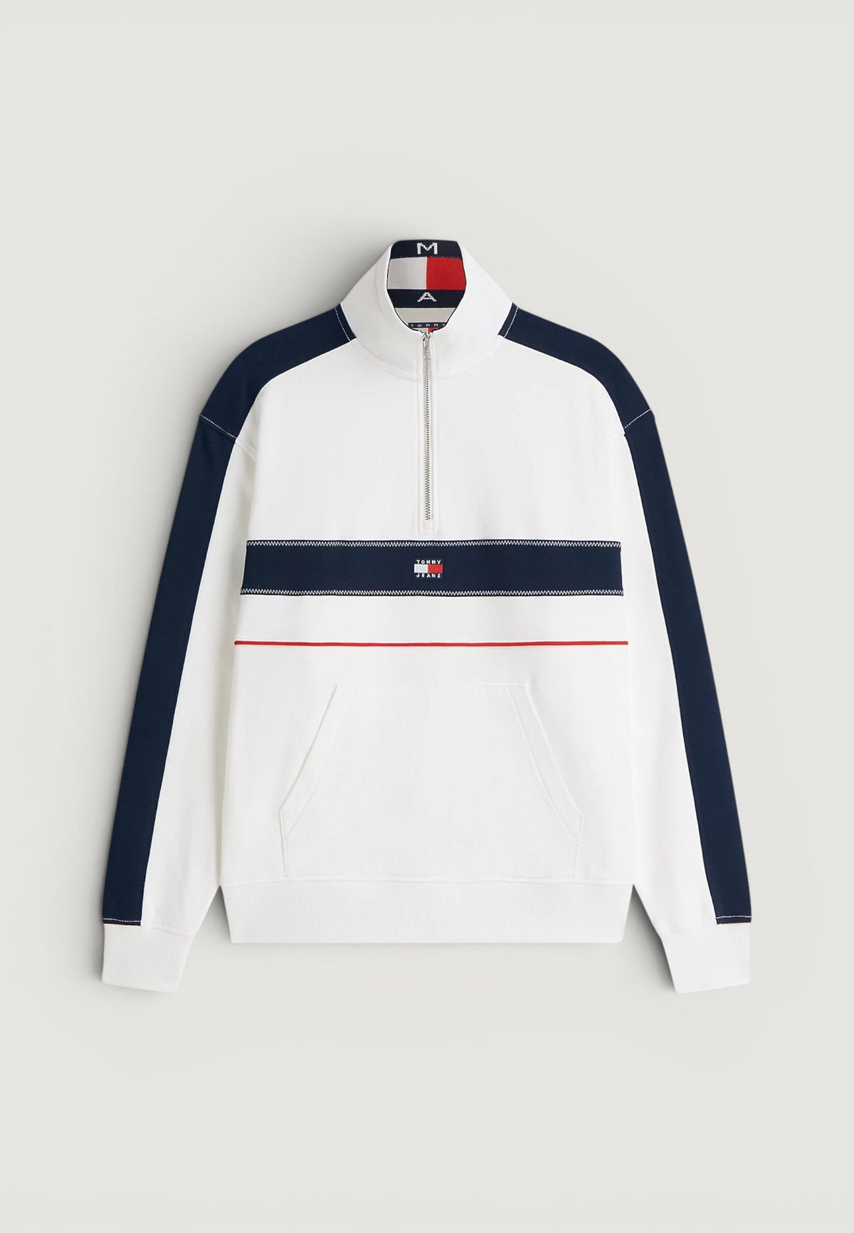 Tommy Hilfiger Gestreepte sweater met knopen – Wit