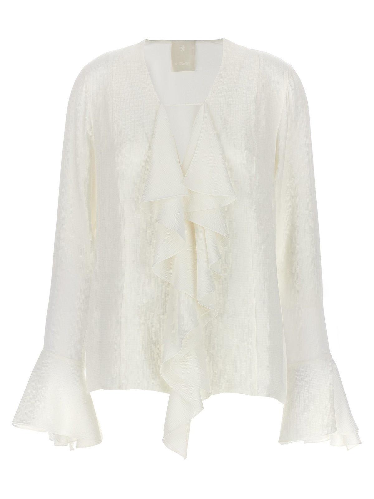 Givenchy 4G Zijden Blouse met ruches – Wit