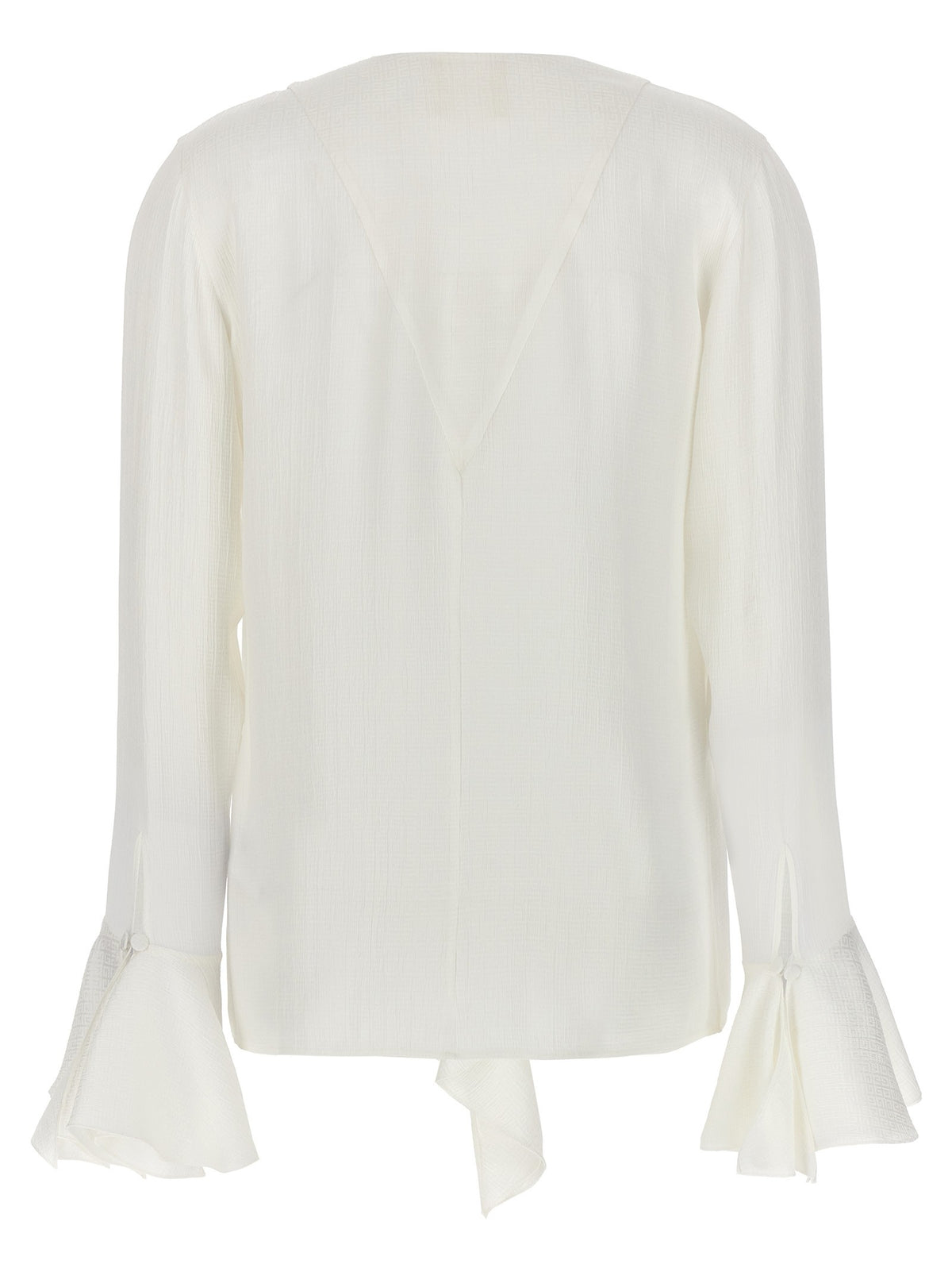 Givenchy 4G Zijden Blouse met ruches – Wit