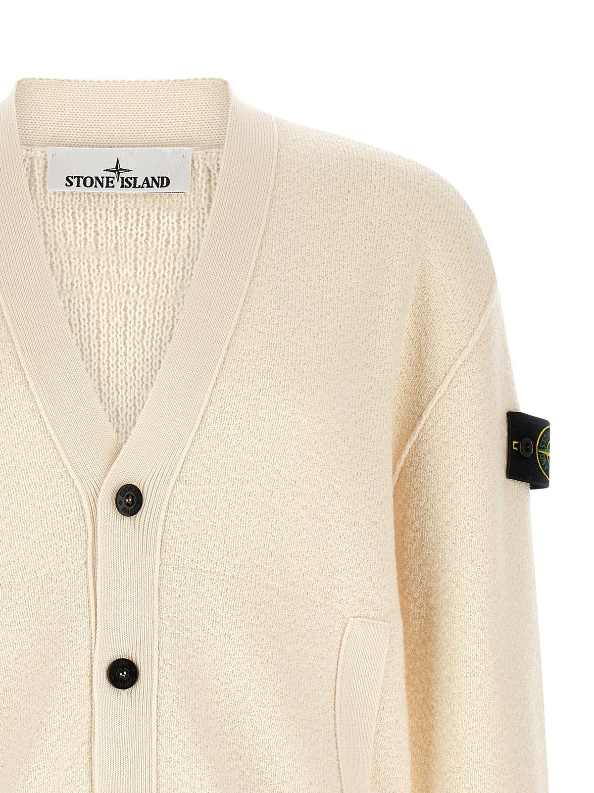 Stone Island Wollen Cardigan – Crème