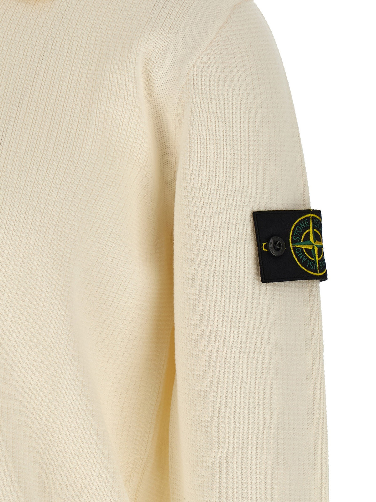 Stone Island Polo met lange mouwen – Ivoor