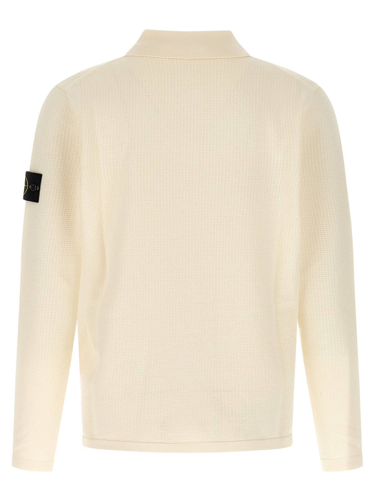 Stone Island Polo met lange mouwen – Ivoor