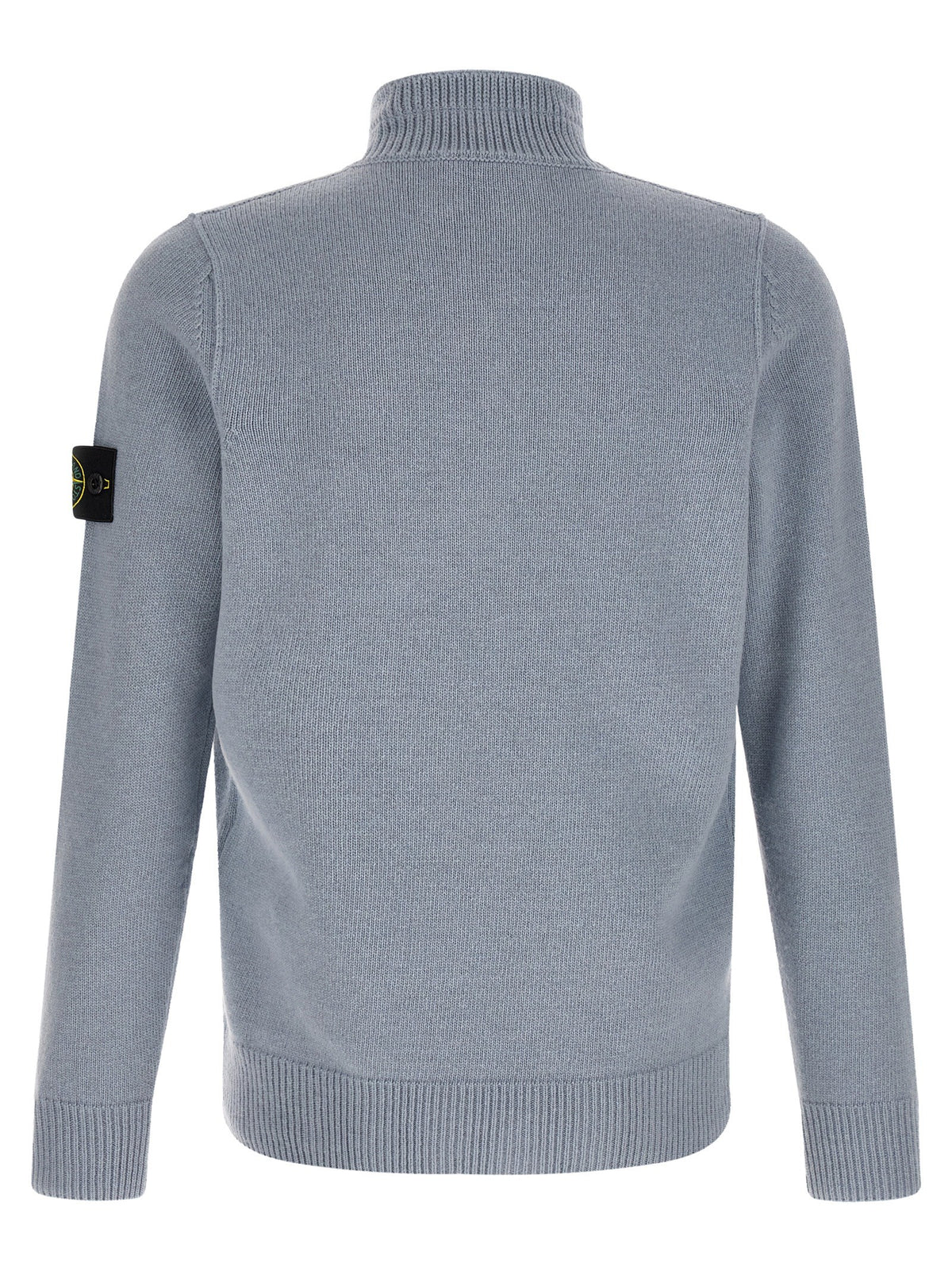 Stone Island Wollen Trui met halve rits – Lichtblauw