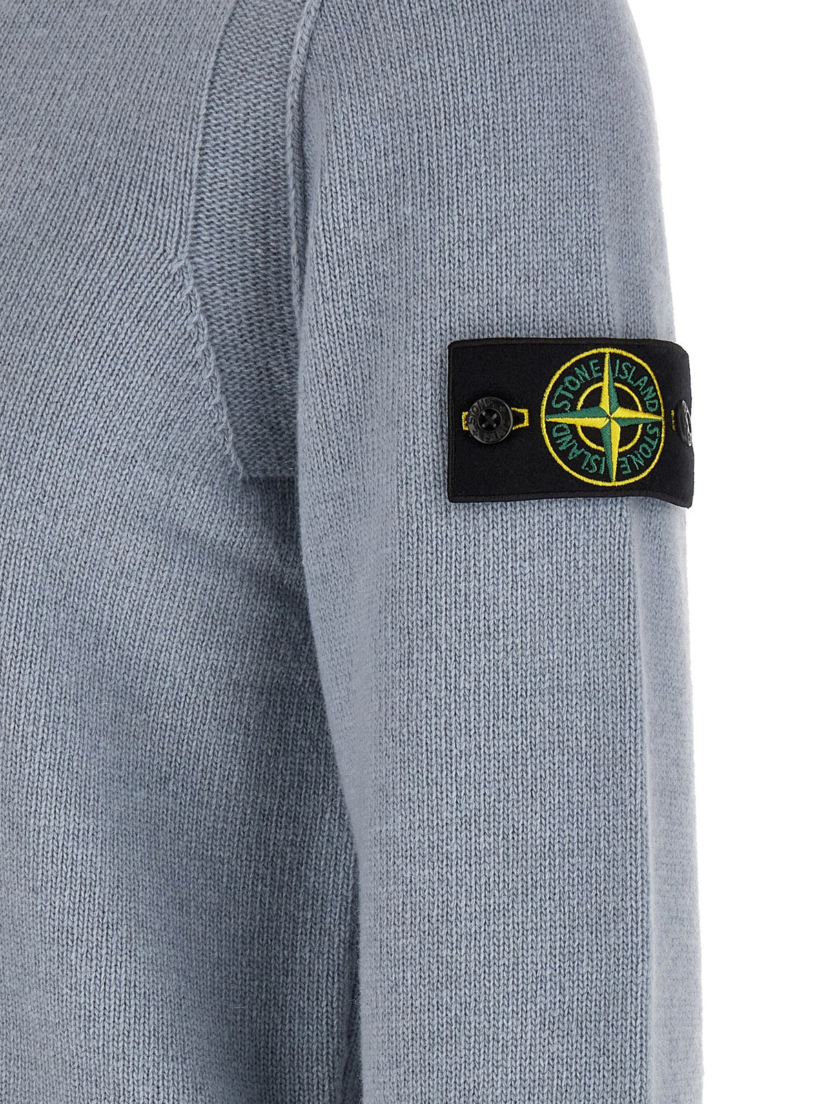 Stone Island Wollen Trui met halve rits – Lichtblauw