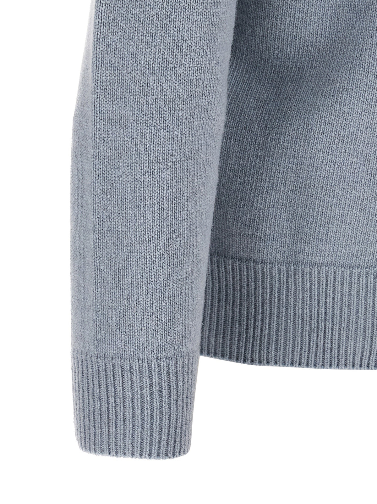 Stone Island Wollen Trui met halve rits – Lichtblauw