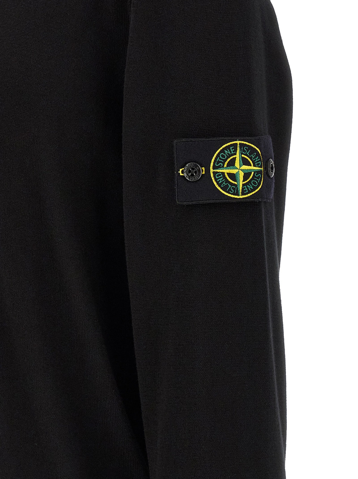 Stone Island Katoenen Trui met verlaagde schouders – Zwart
