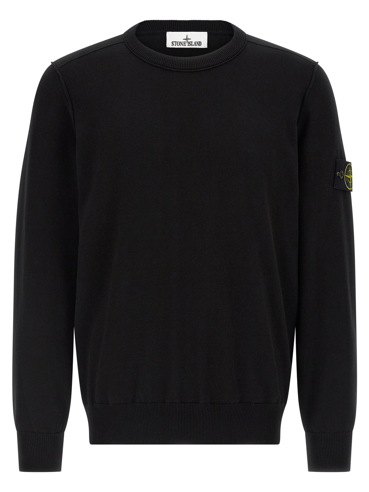 Stone Island Katoenen Trui met verlaagde schouders – Zwart