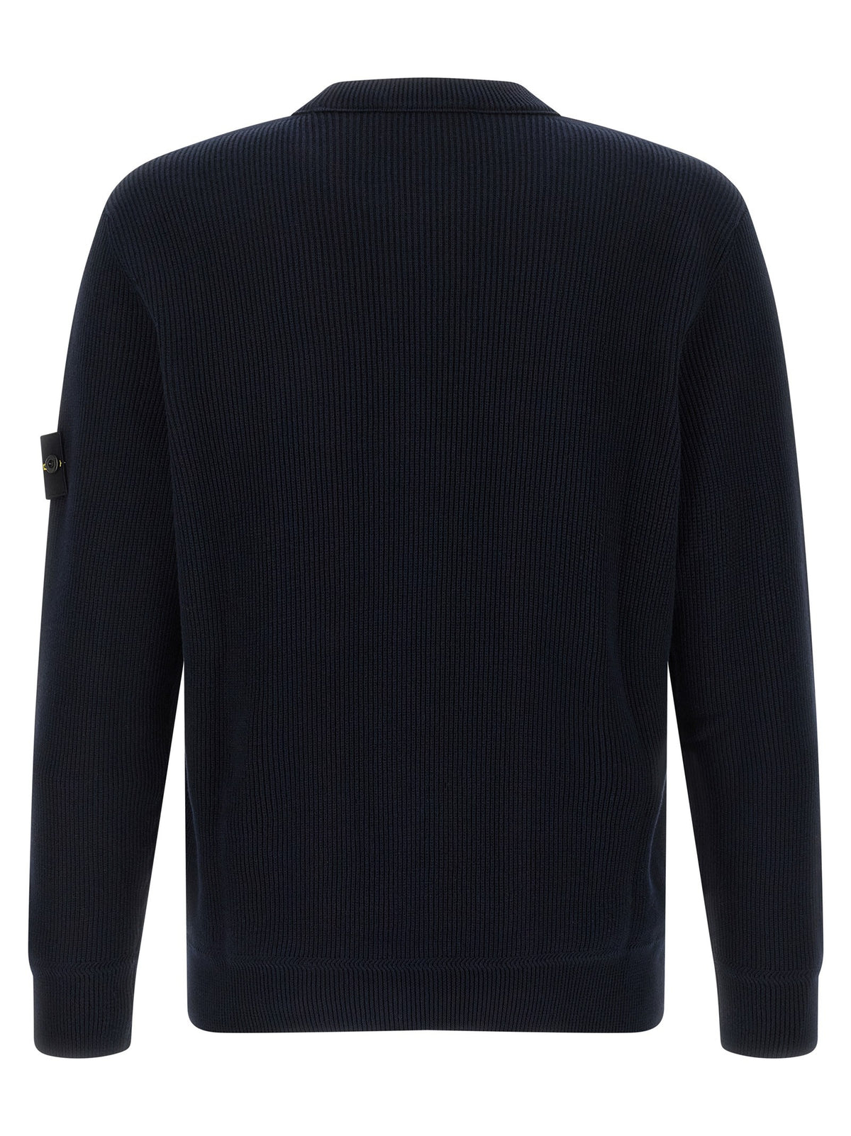 Stone Island Geribde Katoenen Trui – Marineblauw