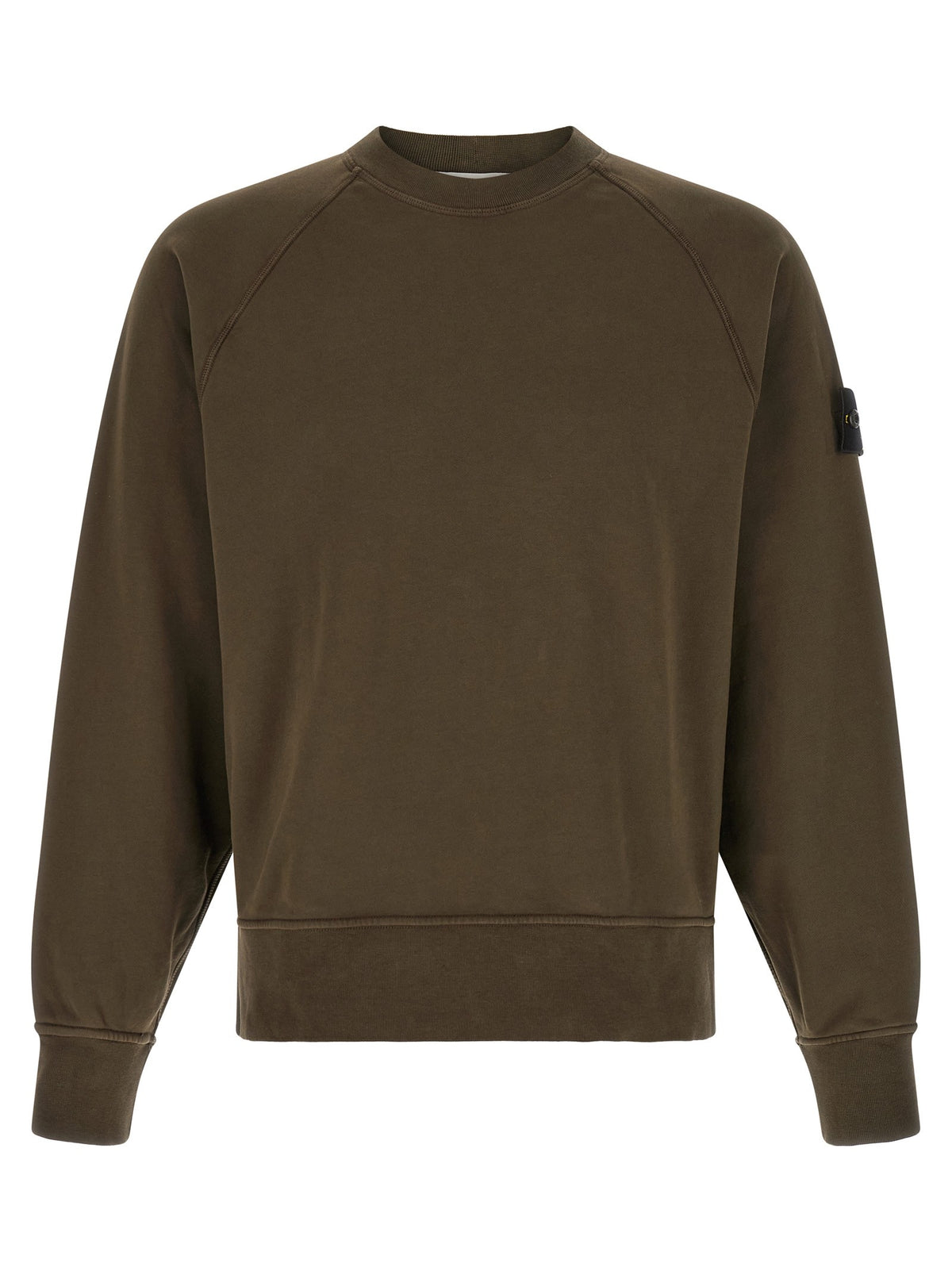 Stone Island Katoenen Sweatshirt met badge – Olijfgroen