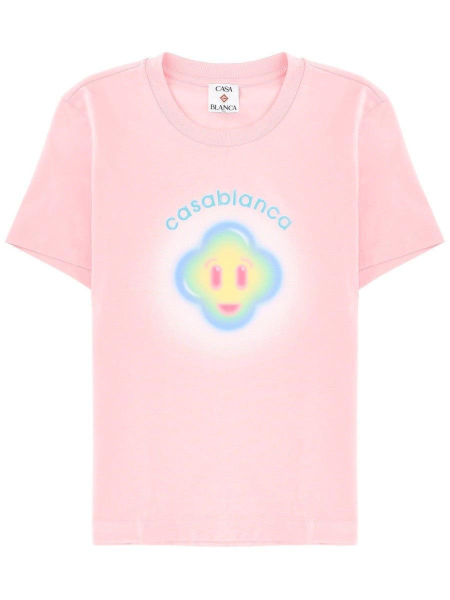 Casablanca Airbrush Smiley T-shirt – Roze