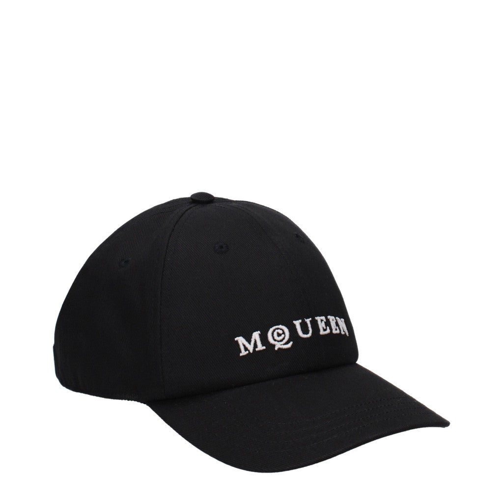 Alexander McQueen Katoenen pet met logo – Zwart