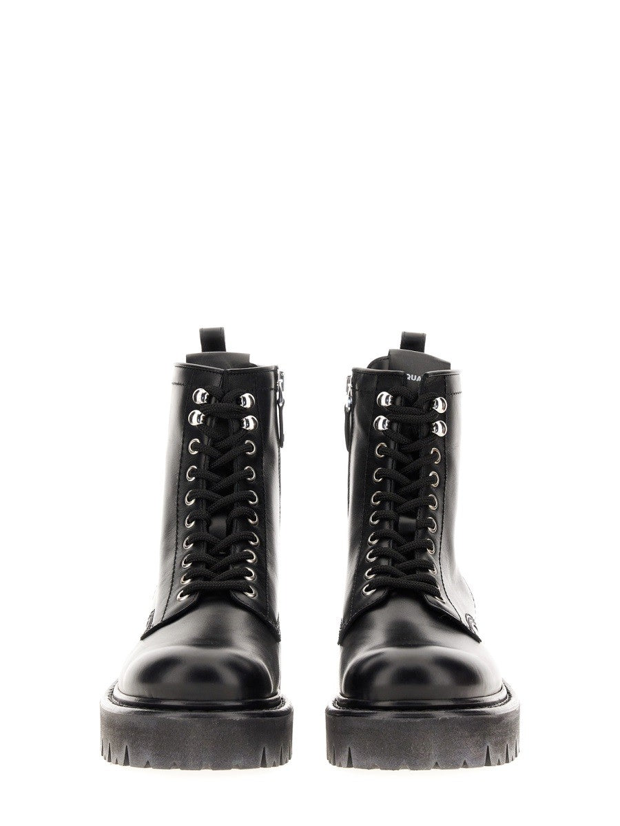 Dsquared2 Leren Enkellaarzen – Zwart