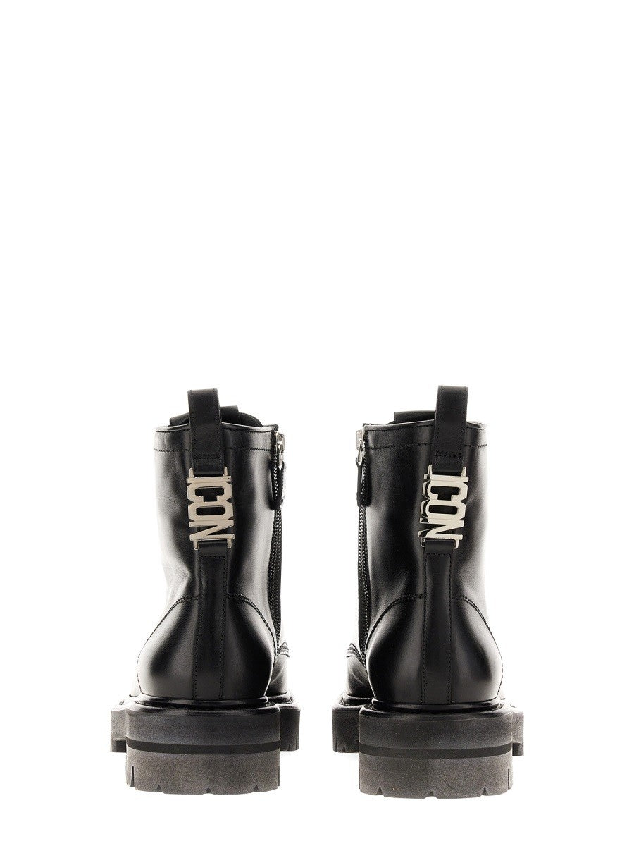 Dsquared2 Leren Enkellaarzen – Zwart