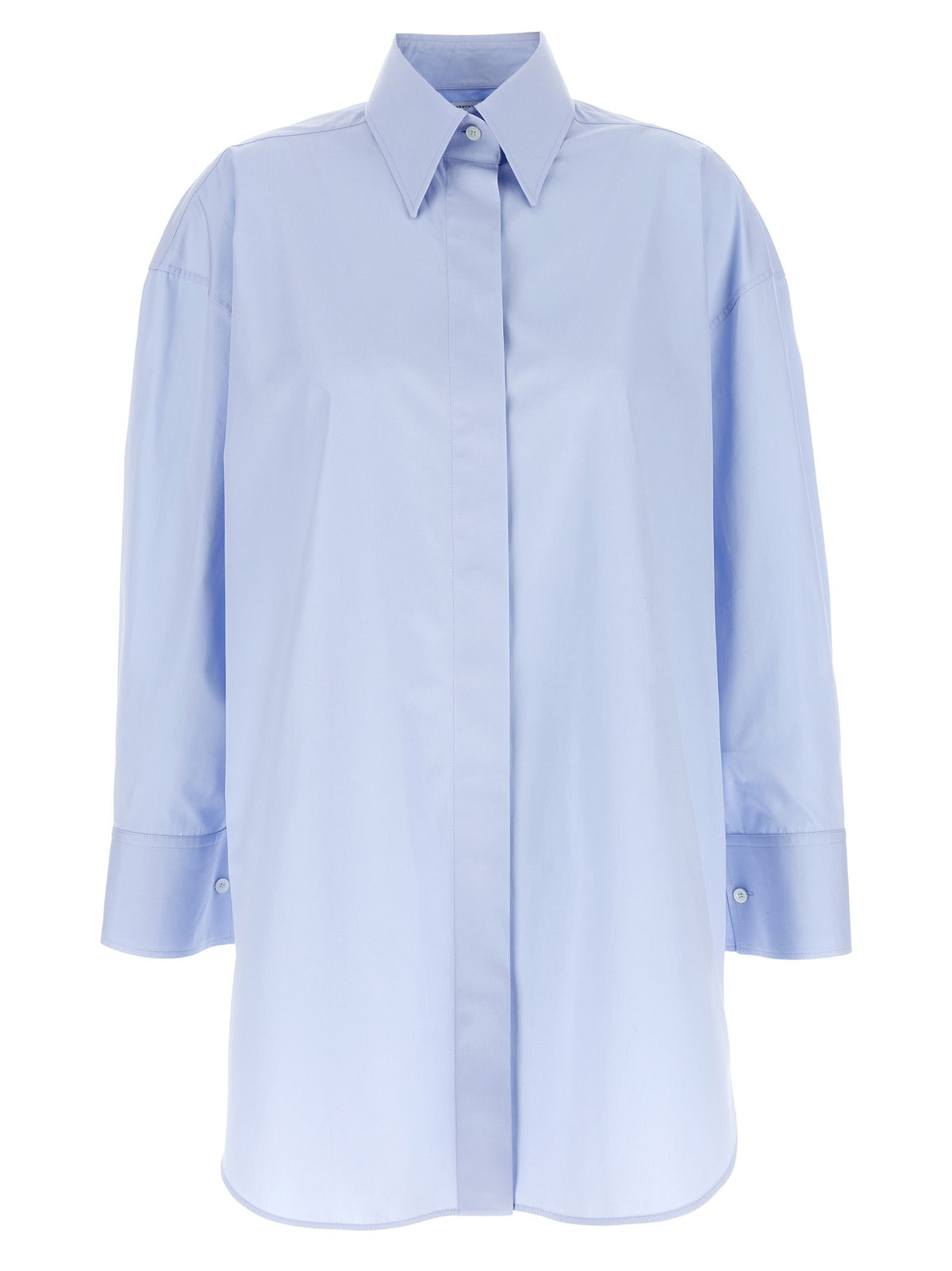 Givenchy Asymmetrisch Overhemd van popeline – Lichtblauw