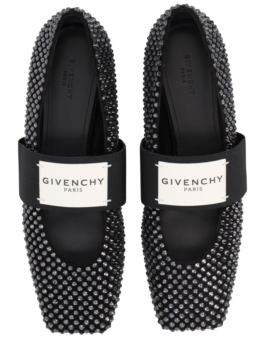 Givenchy Sliced Square Ballerina's – Zwart