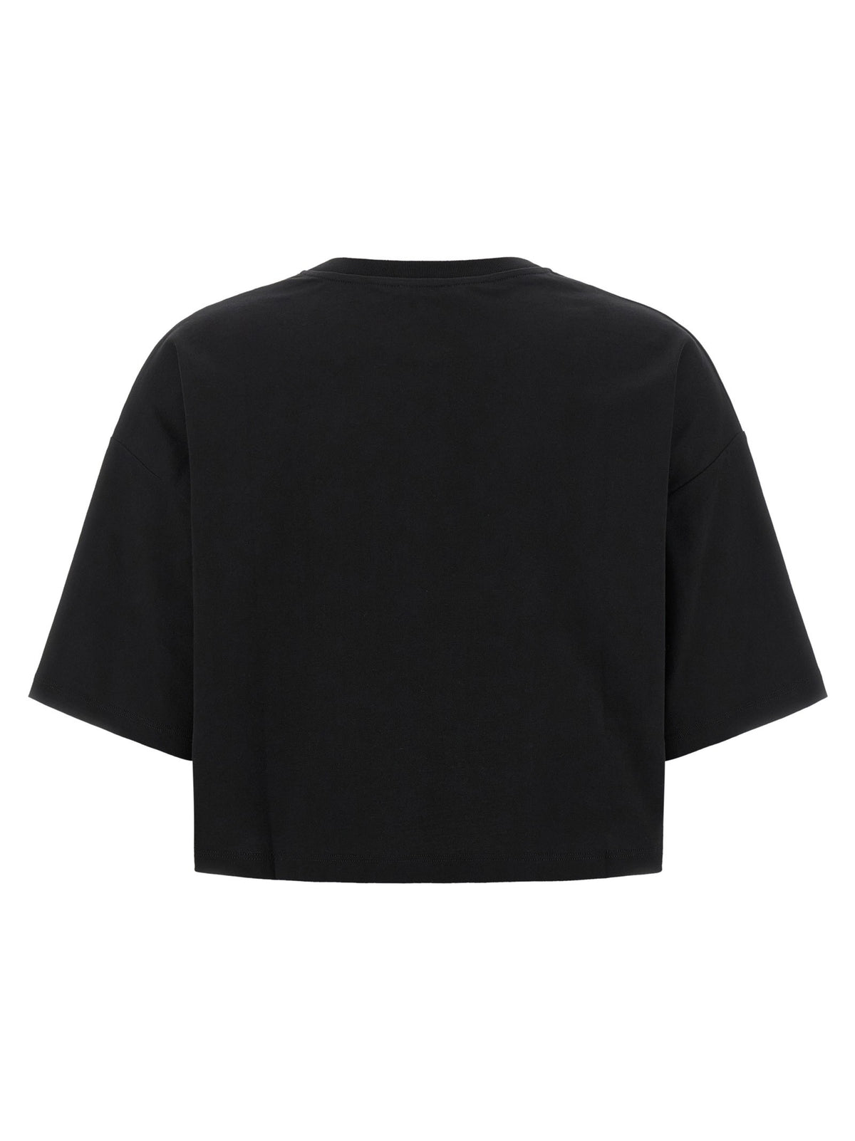 Balmain Cropped T-shirt met logo – Zwart