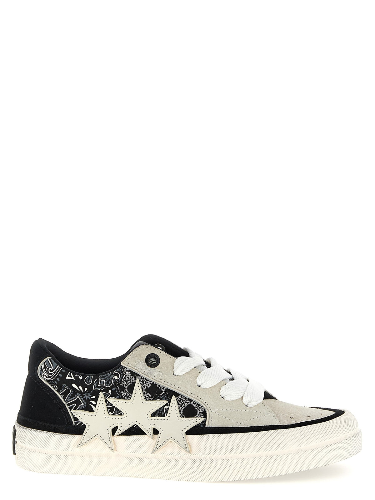 Amiri Bandana Sunset Skate Sneakers – Wit / Zwart