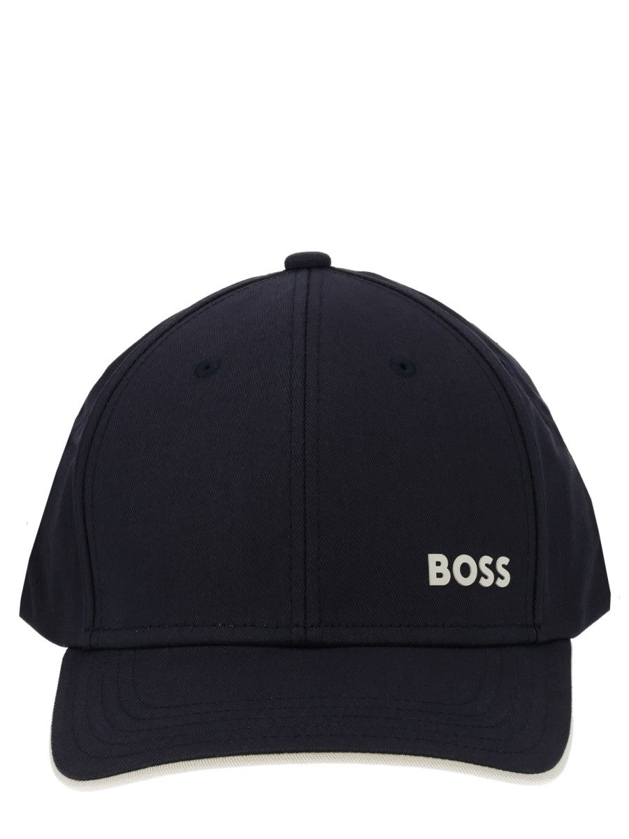Boss Katoenen Pet met logo – Marineblauw