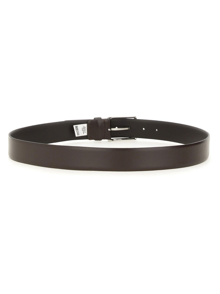 Boss Leren Riem met gesp – Donkerbruin