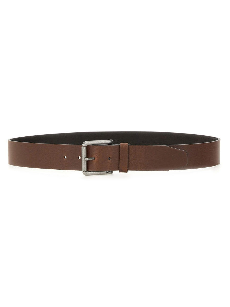Boss Leren Riem met gesp – Bruin