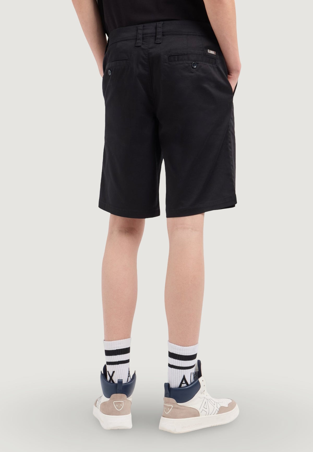 Armani Exchange Bermuda met Rits en Knopen – Zwart