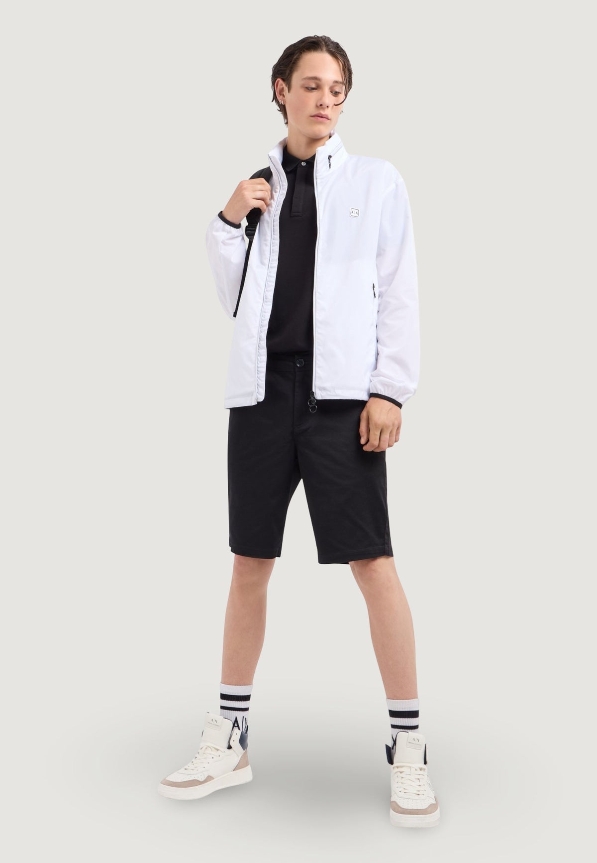 Armani Exchange Bermuda met Rits en Knopen – Zwart