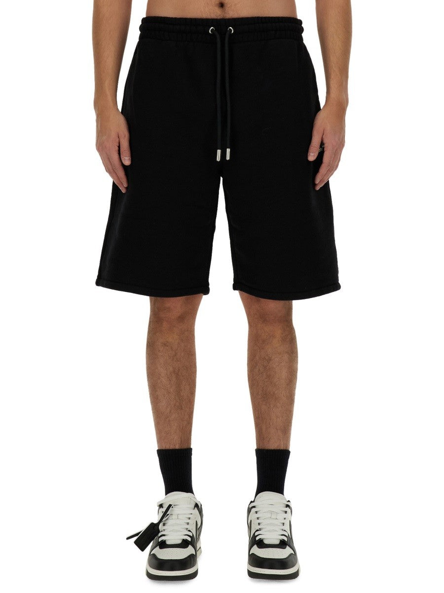 Off-White Bermuda met Logo – Zwart