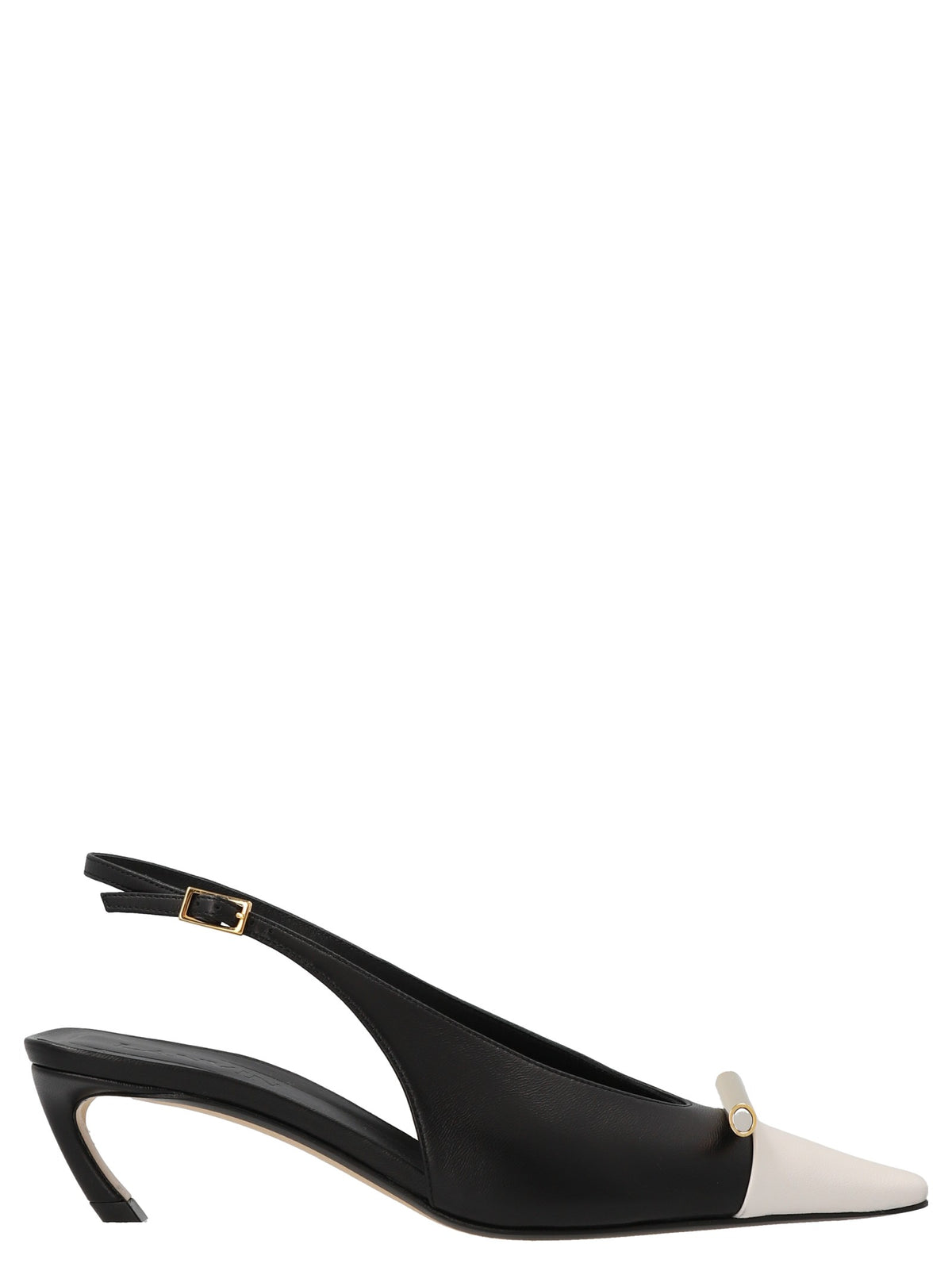 Lanvin Tweekleurige leren slingbacks – Zwart / Wit