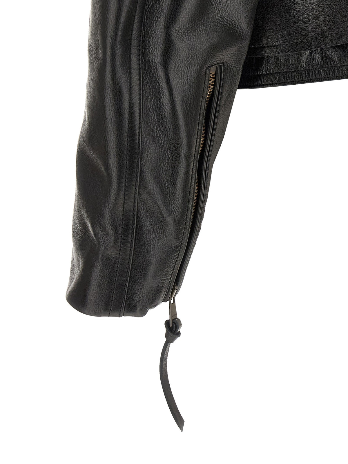 Balmain Leren bikerjack – Zwart