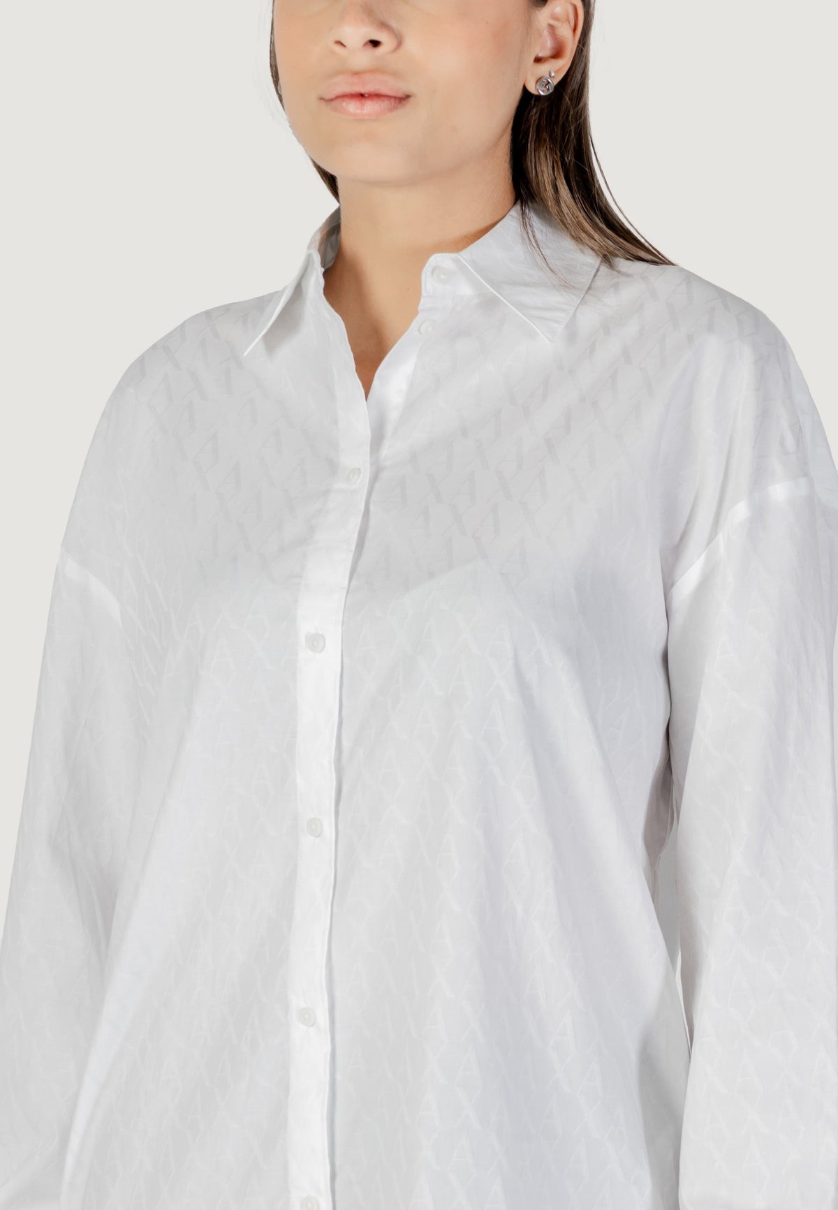 Armani Exchange Katoenen Blouse met Lange Mouwen – Wit