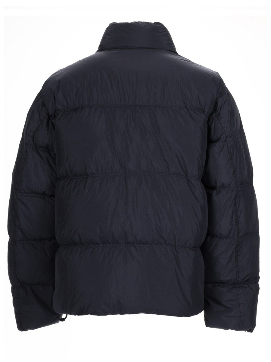 Stone Island Donsbomberjack met logopatch – Marineblauw