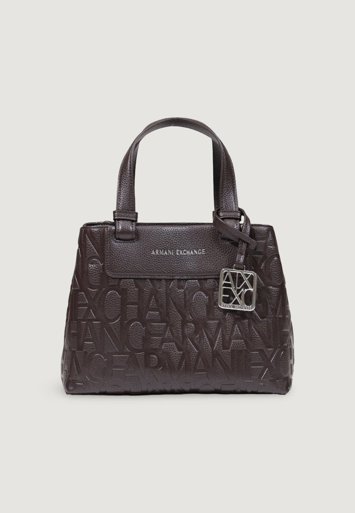 Armani Exchange Grote Handtas met Rits en Drukknoop – Bruin