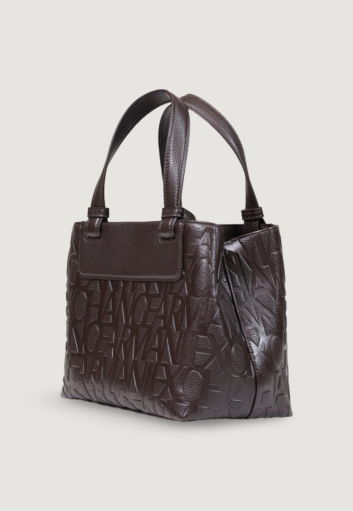 Armani Exchange Grote Handtas met Rits en Drukknoop – Bruin