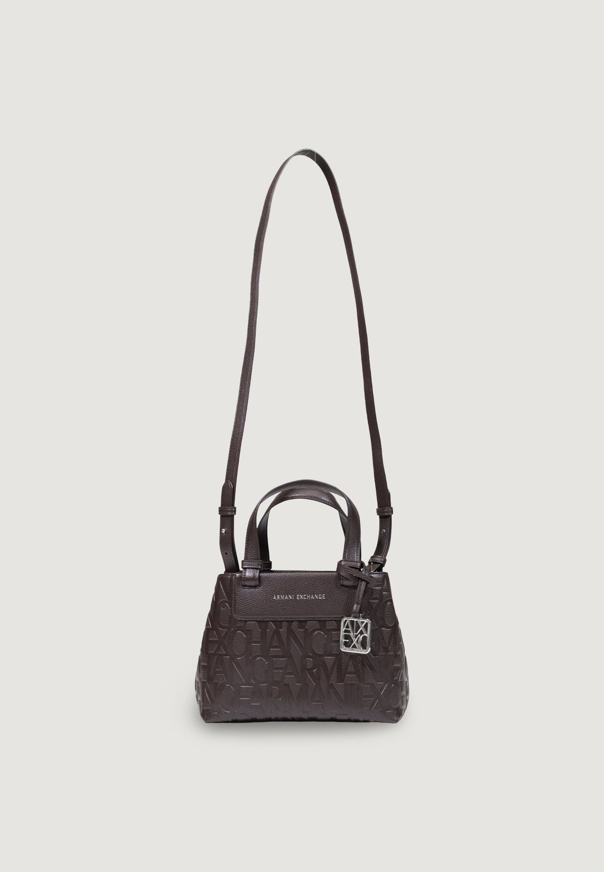 Armani Exchange Grote Handtas met Rits en Drukknoop – Bruin
