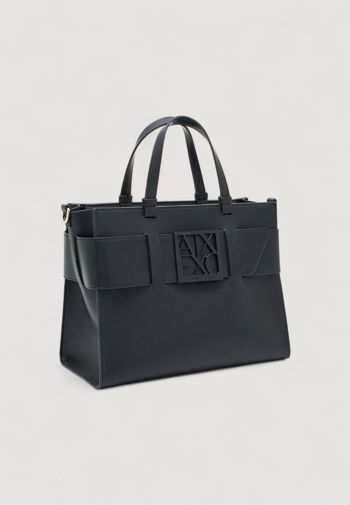 Armani Exchange Imitatieleren Handtas met Schouderriem – Zwart