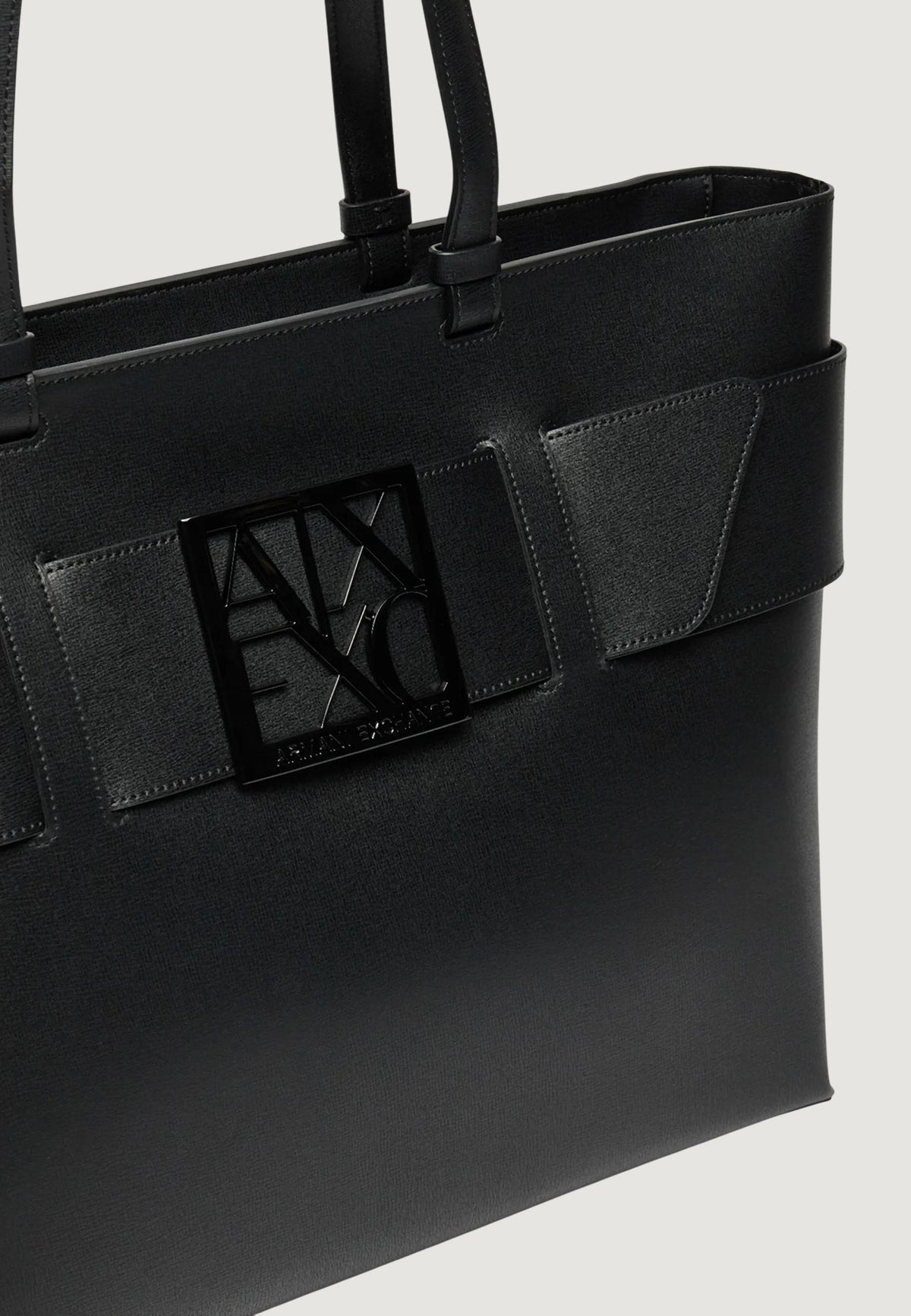 Armani Exchange Polyurethaan Handtas met Knopensluiting – Zwart
