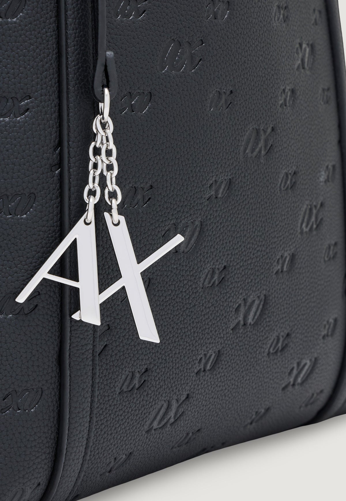 Armani Exchange Grote Polyurethaan Schoudertas – Zwart