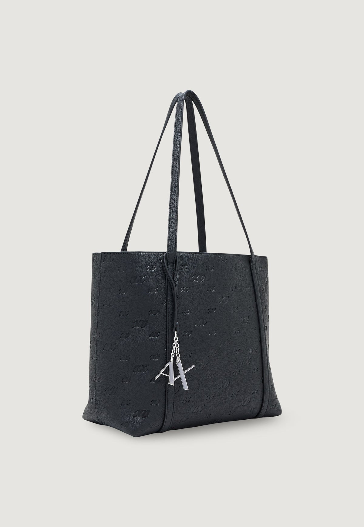 Armani Exchange Grote Polyurethaan Schoudertas – Zwart