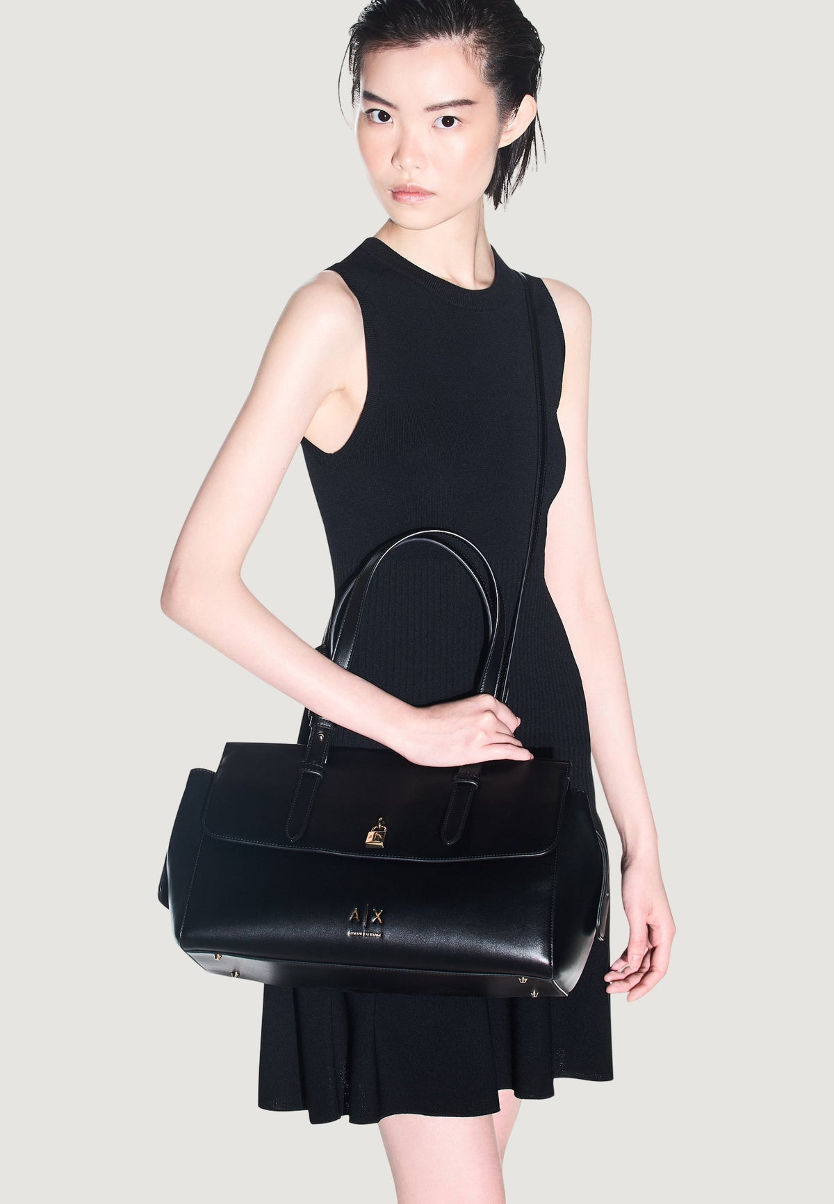 Armani Exchange Grote Schoudertas – Zwart
