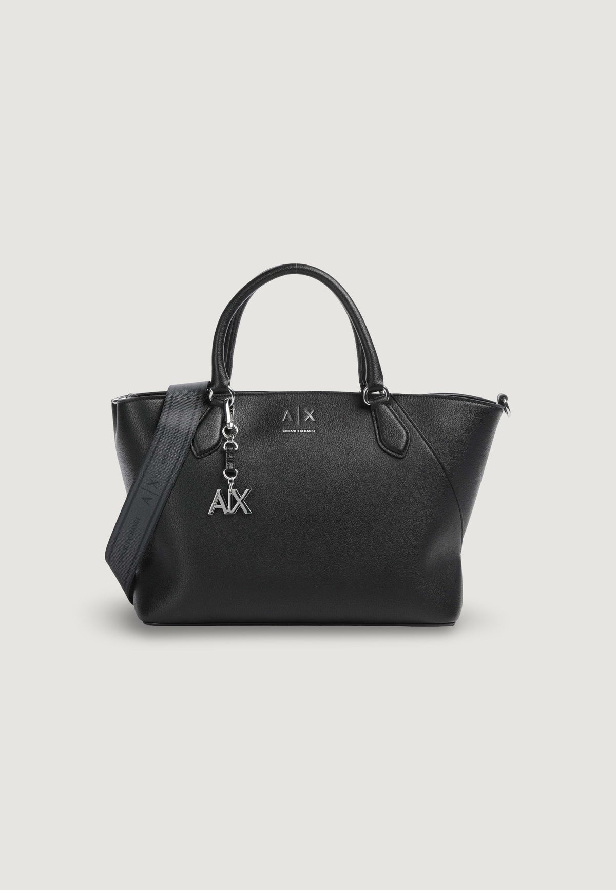 Armani Exchange Grote Polyurethaan Handtas – Zwart