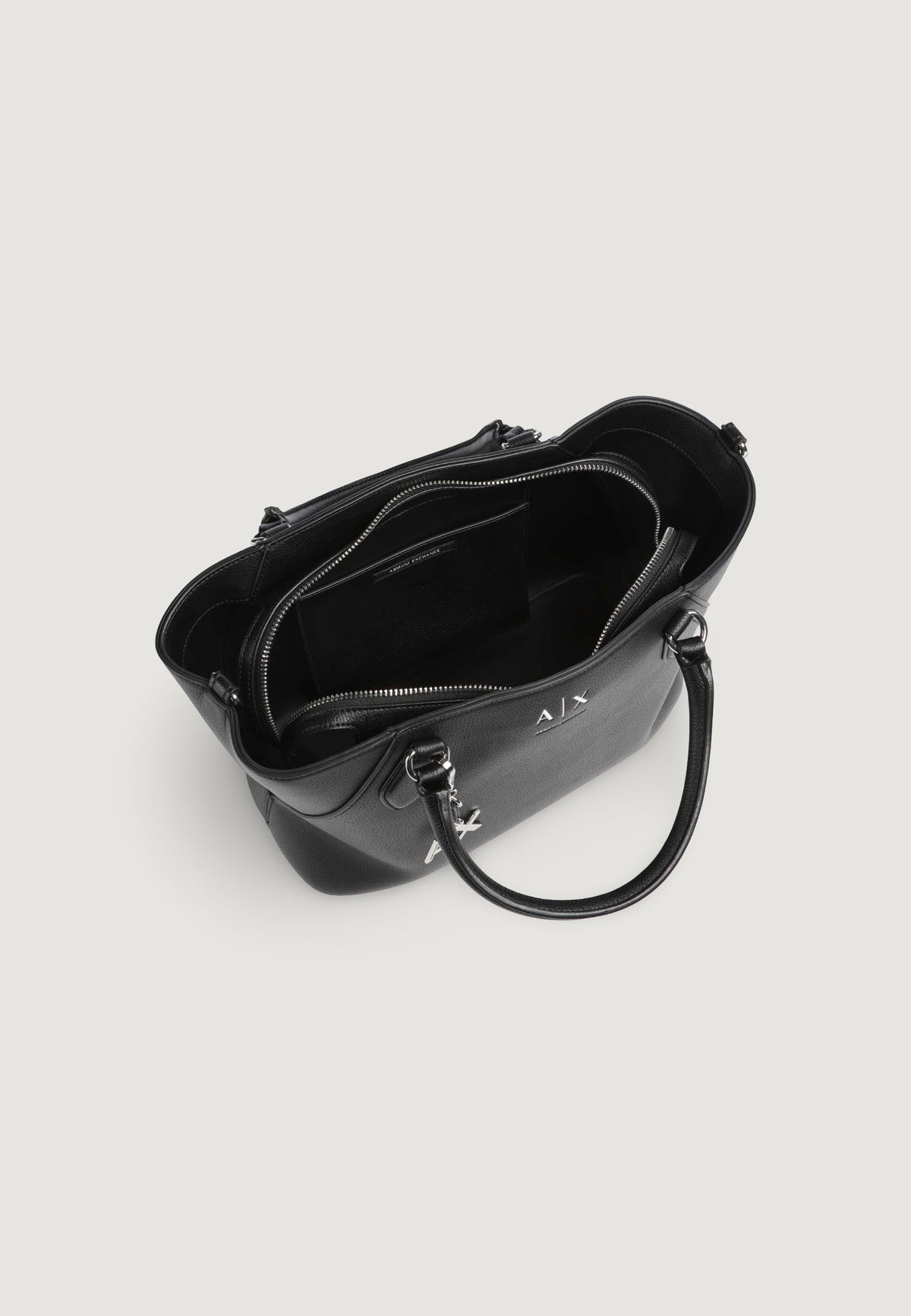 Armani Exchange Grote Polyurethaan Handtas – Zwart