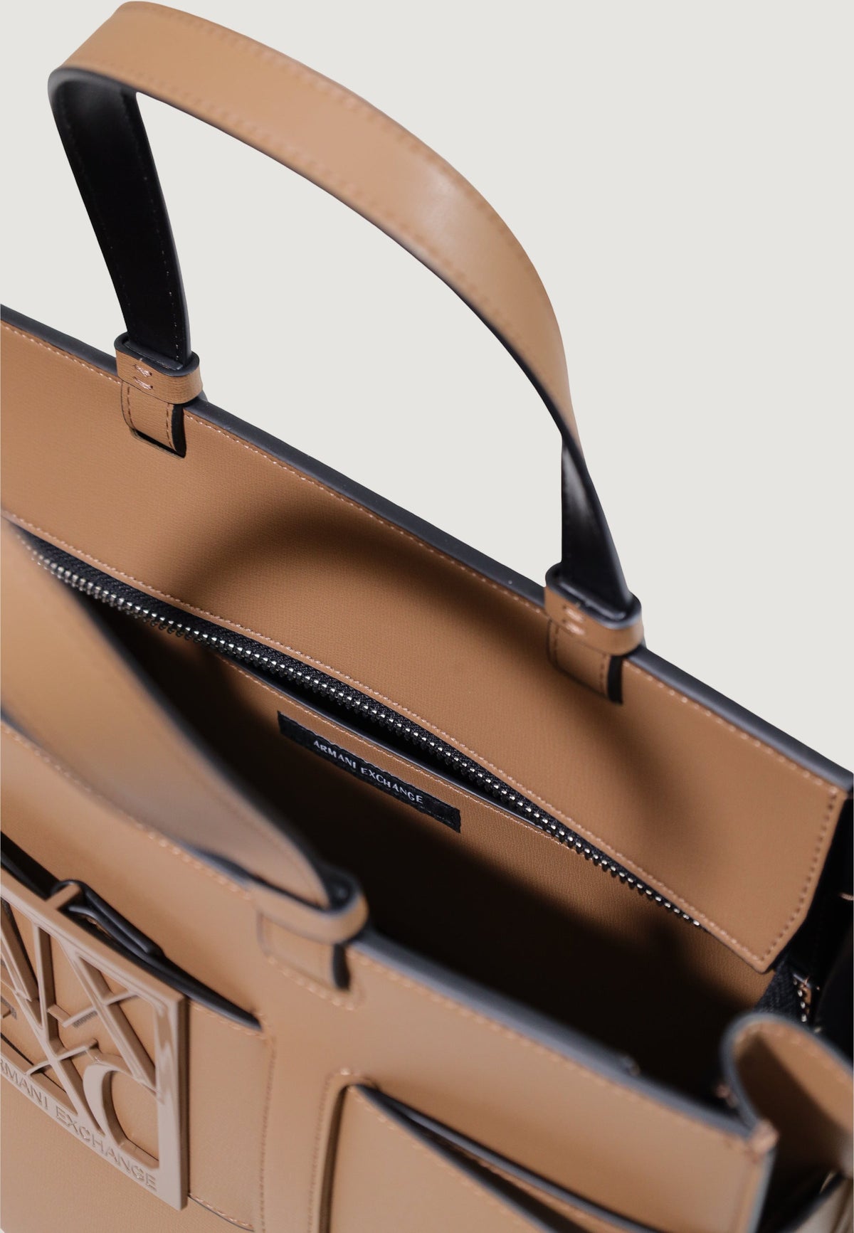 Armani Exchange Grote Handtas met Binnenvakken – Bruin