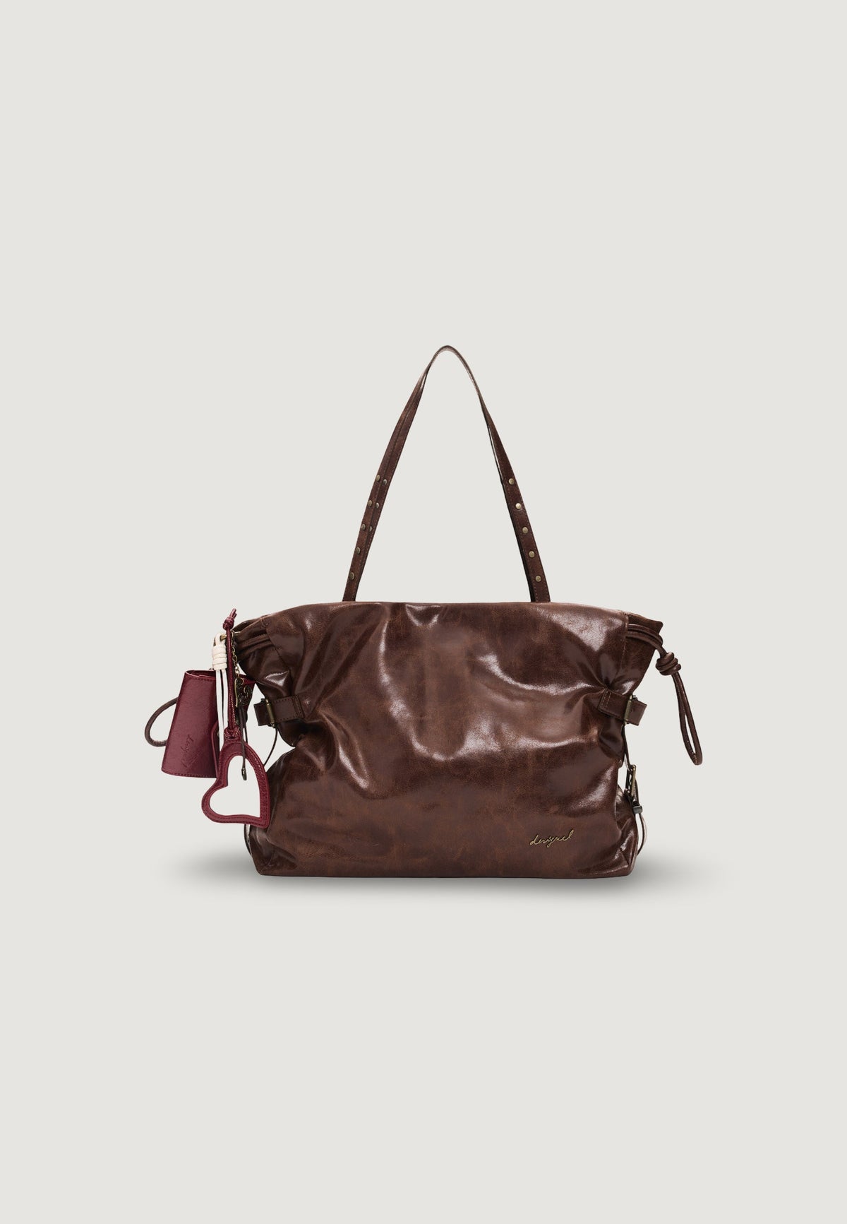 Desigual Galaxy Lifta 2.0 Shopper met studs en bedeltjes – Bruin