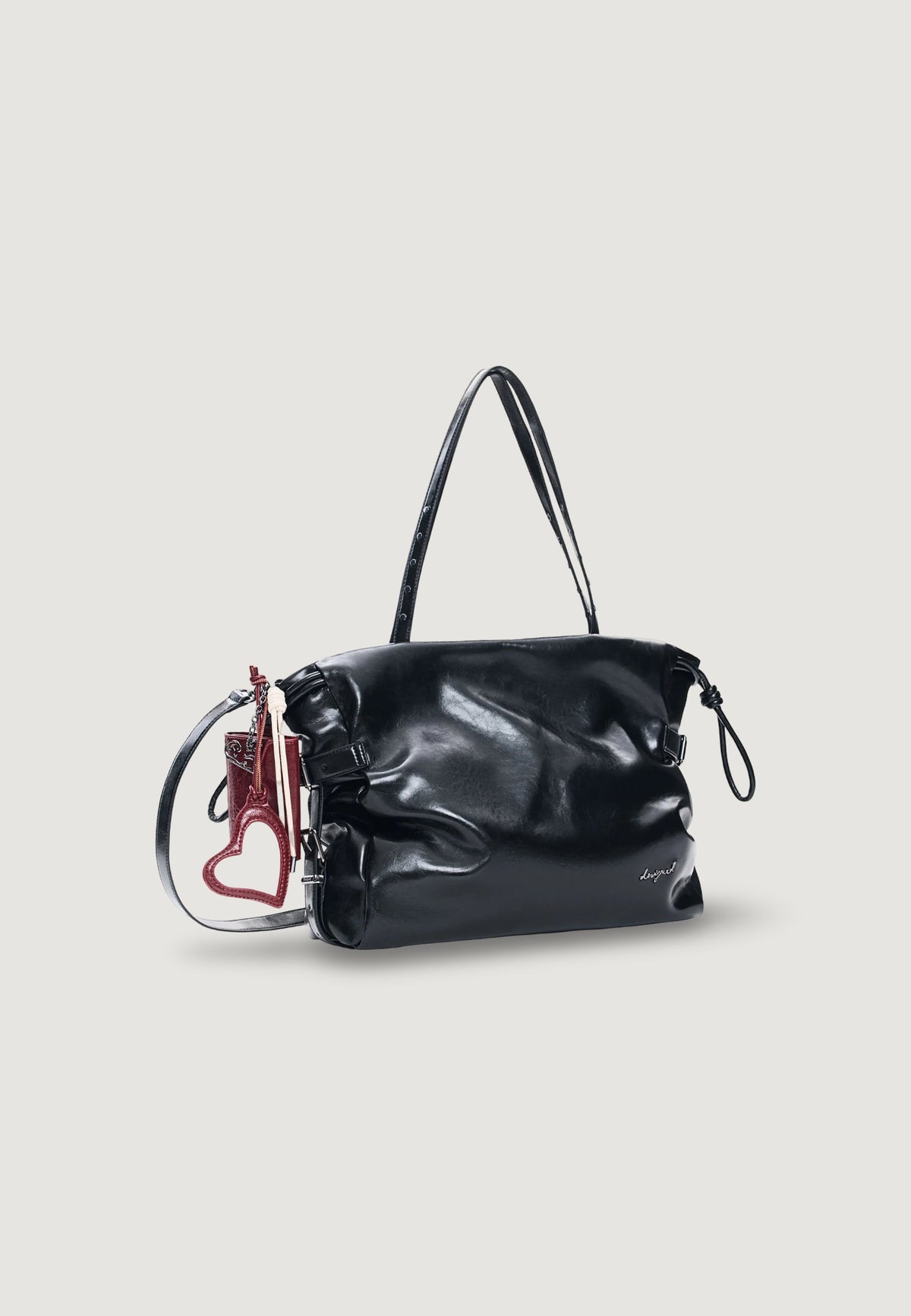 Desigual Galaxy Lifta 2.0 Shopper met plooien en gespen – Zwart