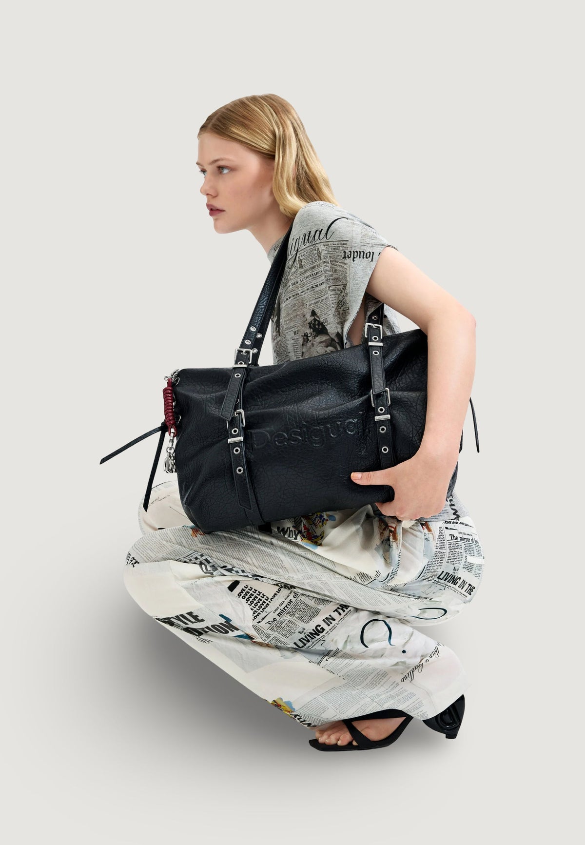 Desigual Half Logo Lanuza Schoudertas – Zwart