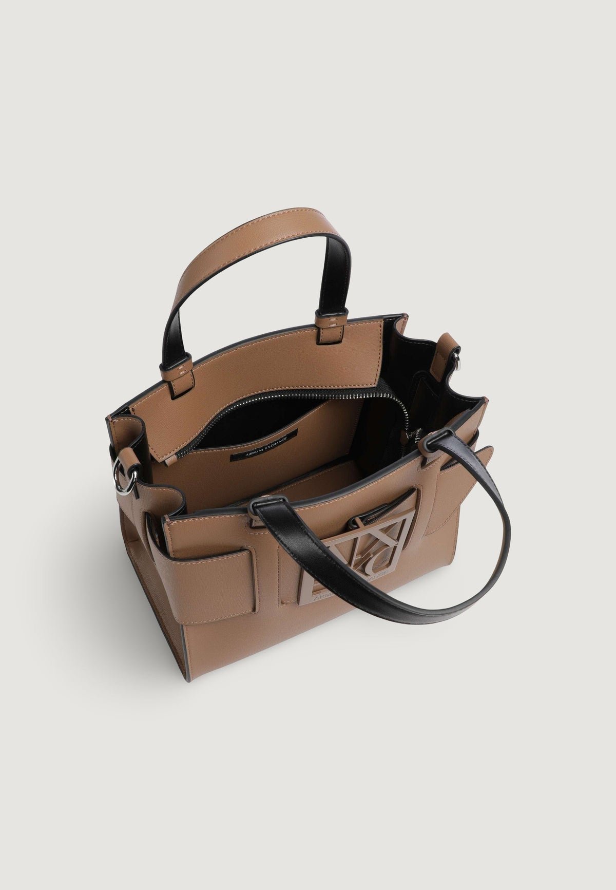 Armani Exchange Middelgrote Polyurethaan Handtas – Beige