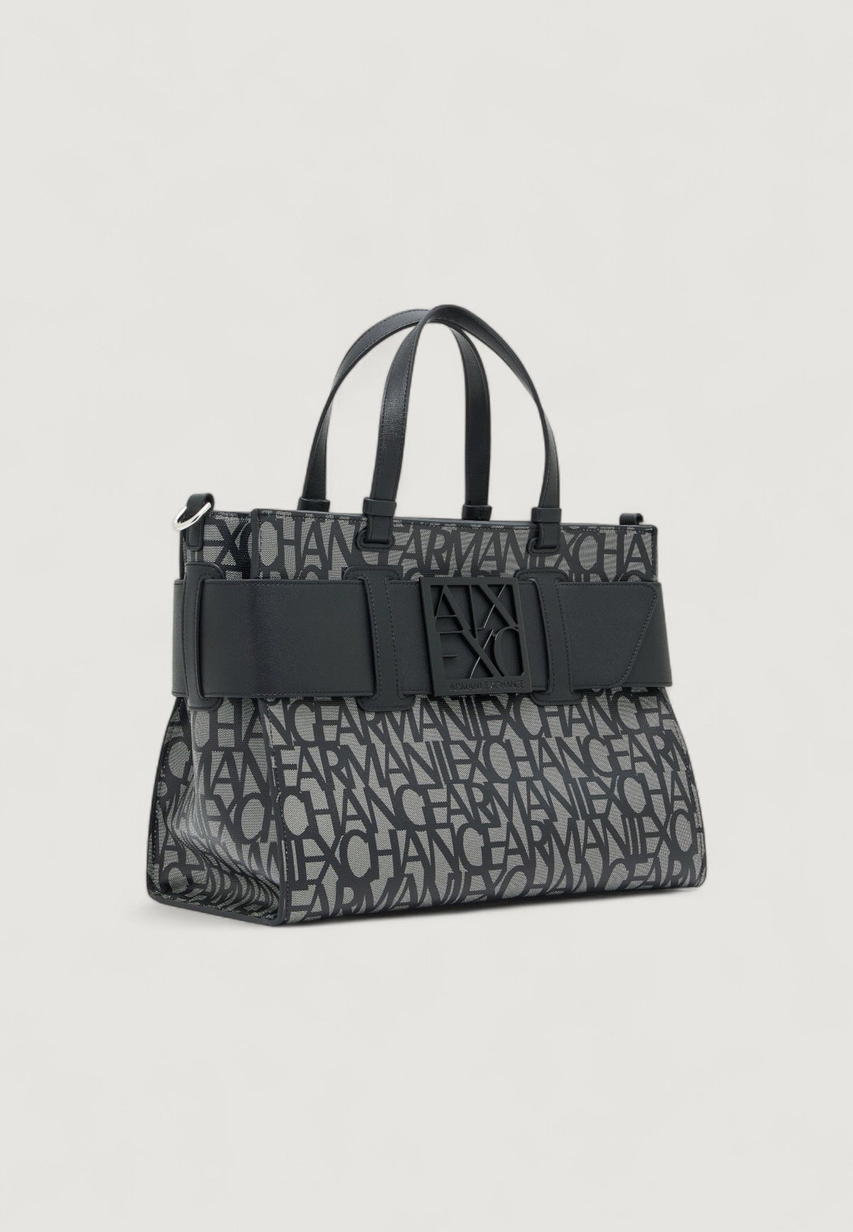 Armani Exchange Katoenen Handtas met Schouderriem – Zwart